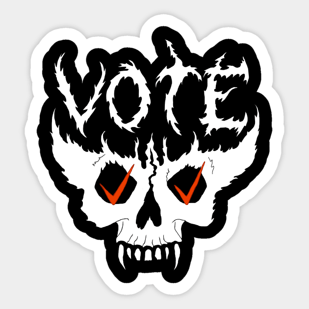 Death Metal Vote Monster Shirt Sticker by xenotransplant